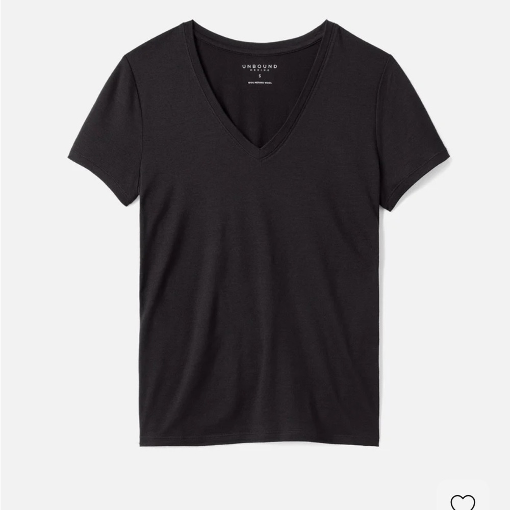 Women's Large Unbound Merino V‑Neck T‑Shirt Black